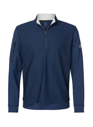 Adidas Adidas  Performance Textured Quarter-Zip Men&#x27;s Collegiate Navy A295