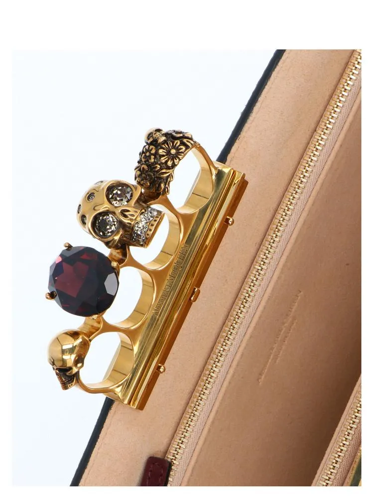 Alexander McQueen Leopard Print Jeweled Clutch Bag