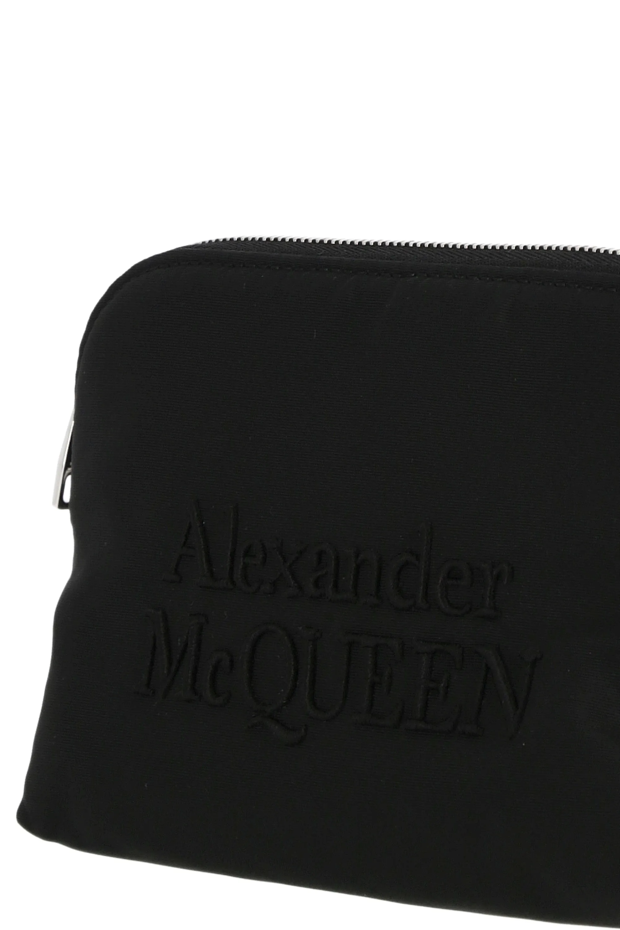 Alexander McQueen Logo Embroidered Zipped Makeup Bag