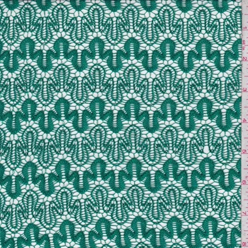 Aqua Green Squiggle Lace Fabric