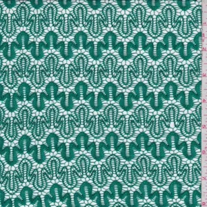 Aqua Green Squiggle Lace Fabric