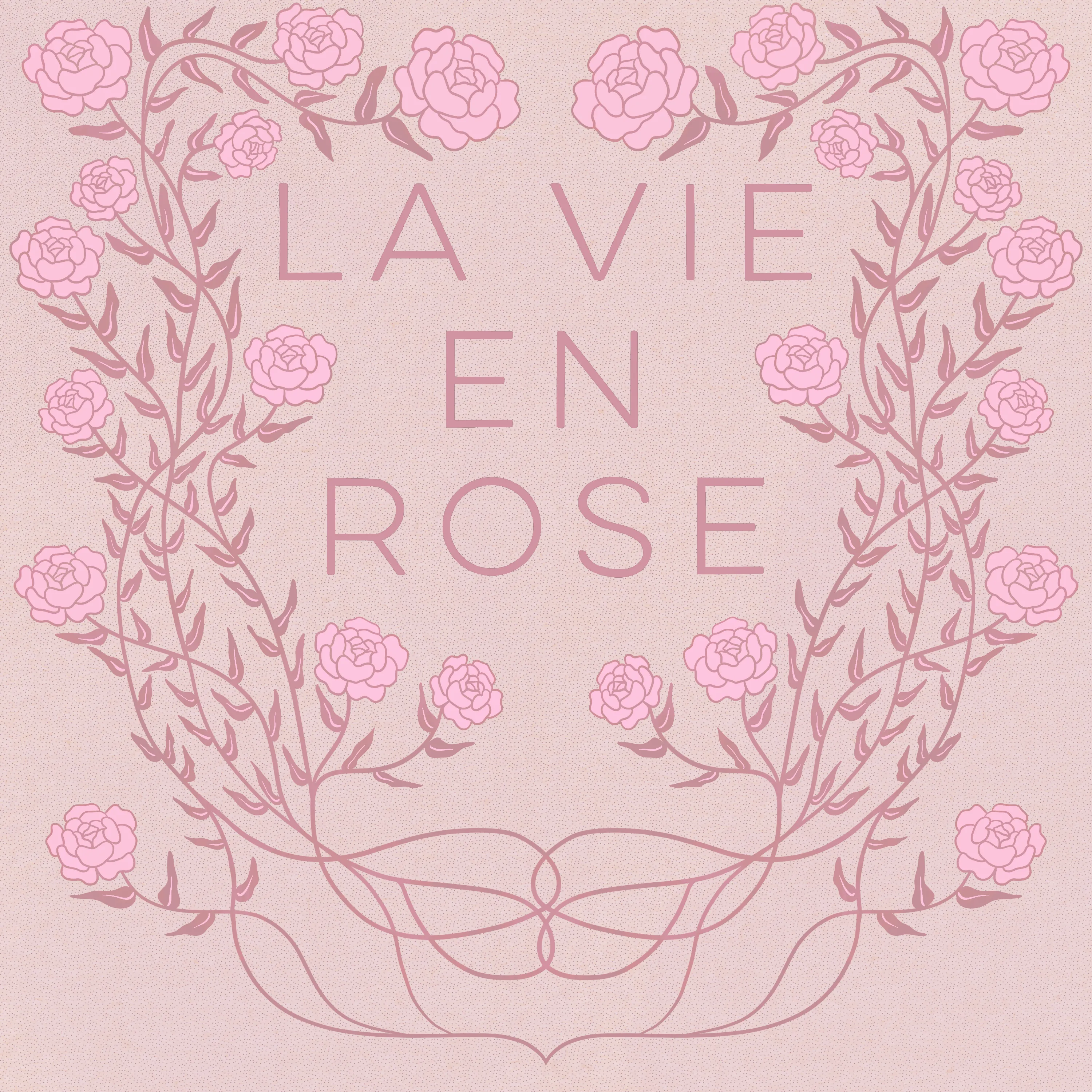 Art Nouveau Rose Floral Vintage Inspired Pink Art Print