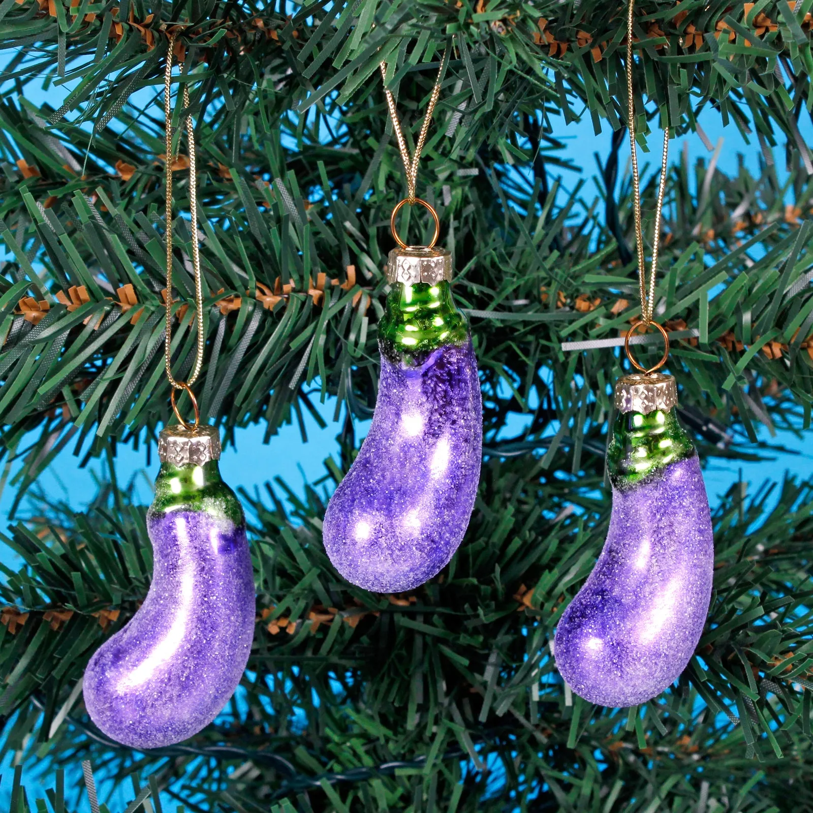 Aubergine Mini Bauble - Set of 3