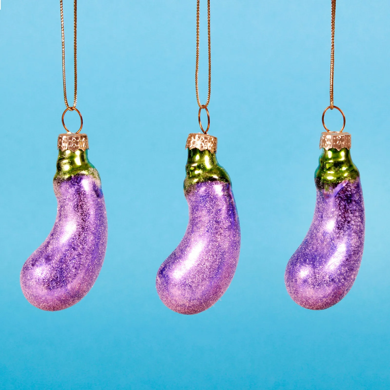 Aubergine Mini Bauble - Set of 3