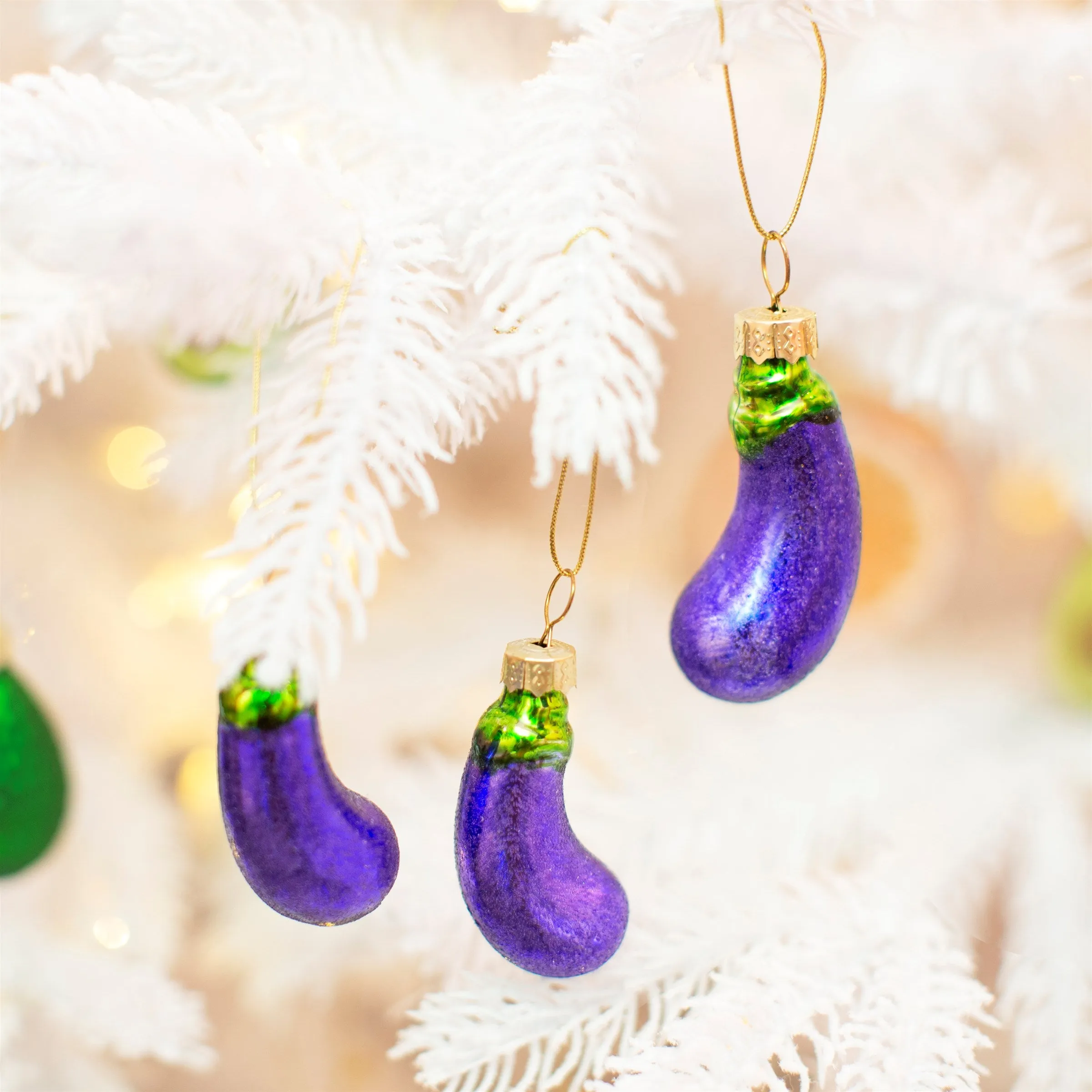 Aubergine Mini Bauble - Set of 3