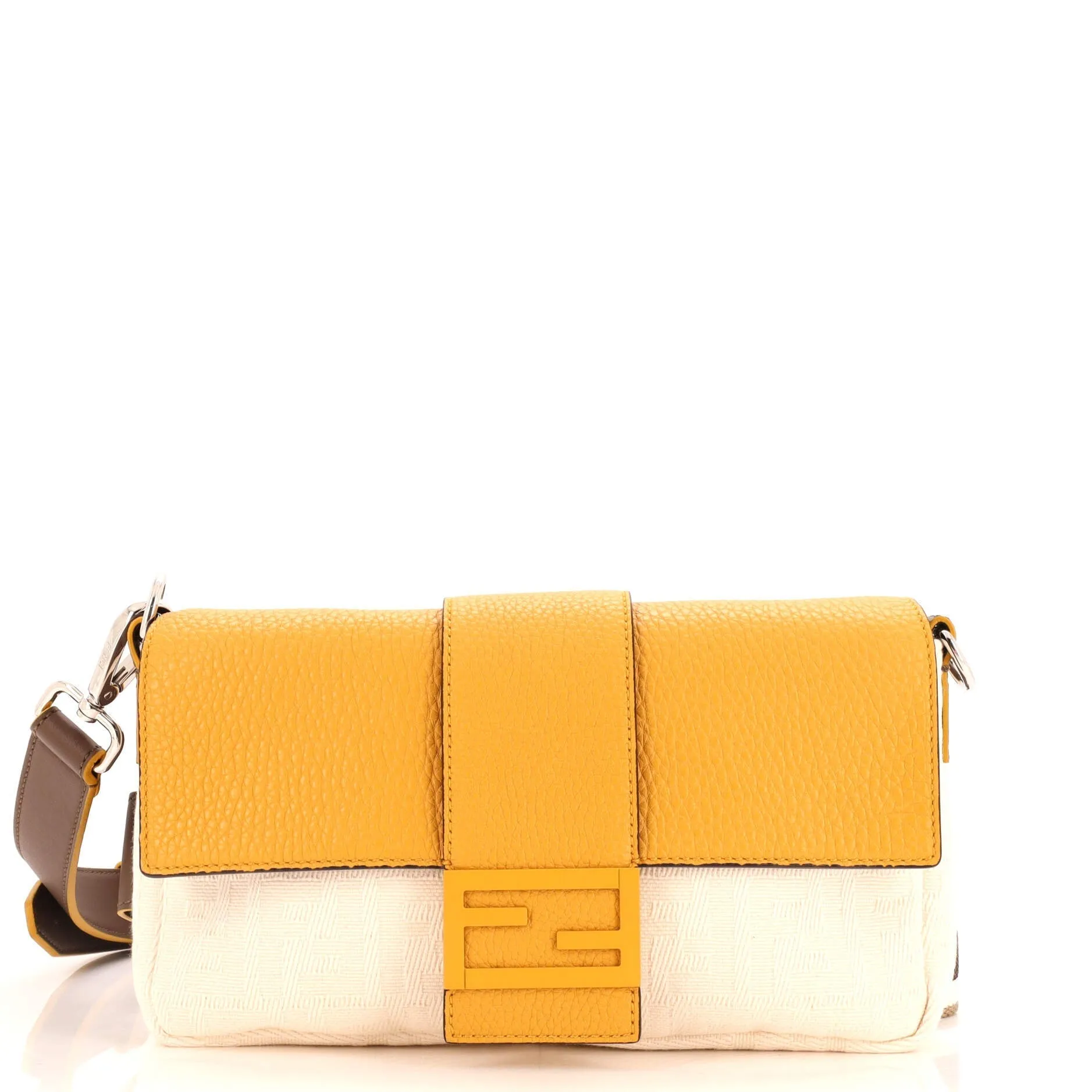 Baguette Convertible Belt Bag Zucca Canvas with Canvas and Leather Medium
