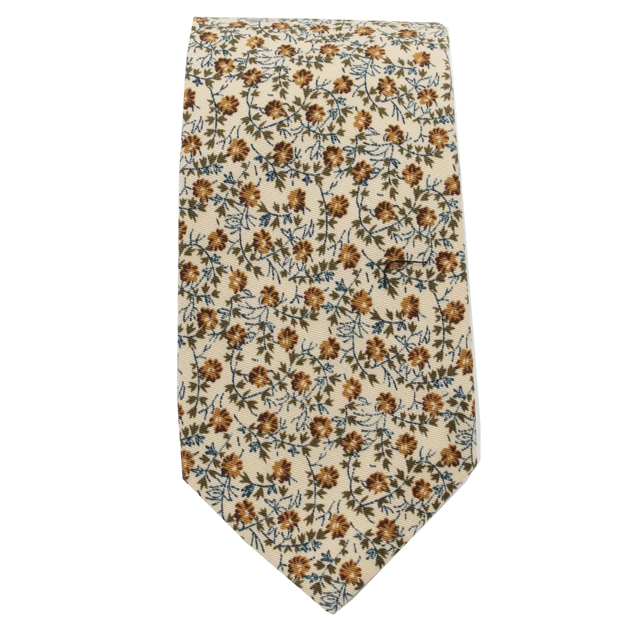Beige & Brown Floral Tie