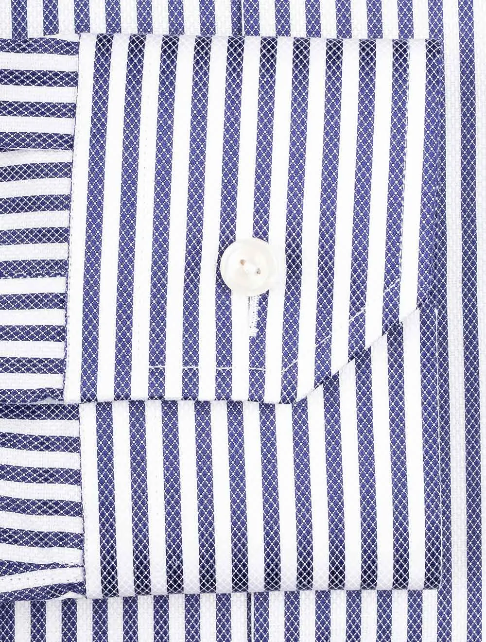 Bengal Striped Twill Slim Fit Shirt Navy