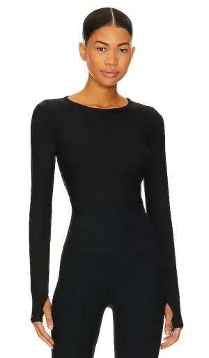 Beyond Yoga Featherweight Sunrise Cropped Top in Black