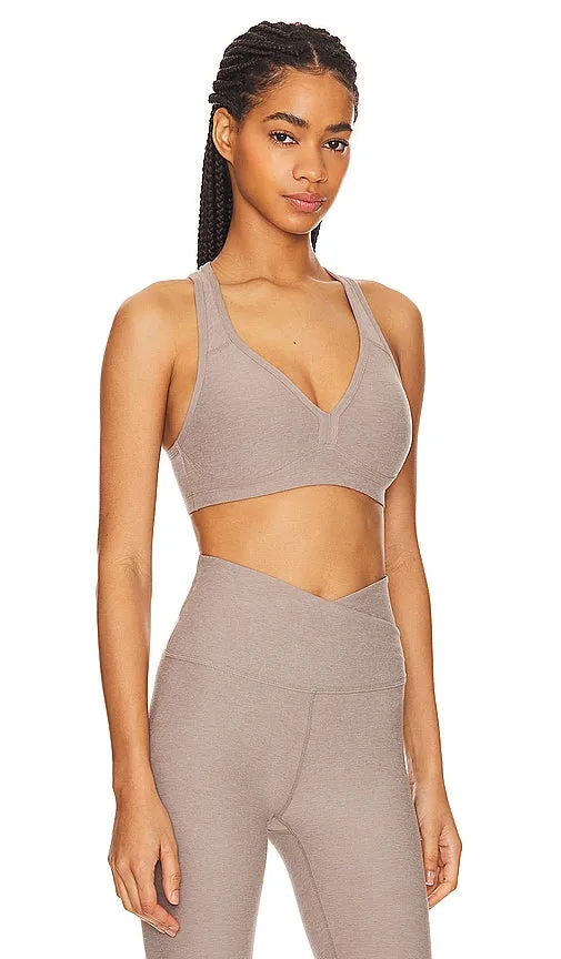 Beyond Yoga Spacedye Lift Your Spirits Sports Bra in Taupe