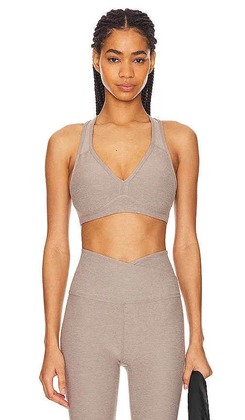 Beyond Yoga Spacedye Lift Your Spirits Sports Bra in Taupe