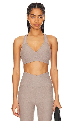 Beyond Yoga Spacedye Lift Your Spirits Sports Bra in Taupe