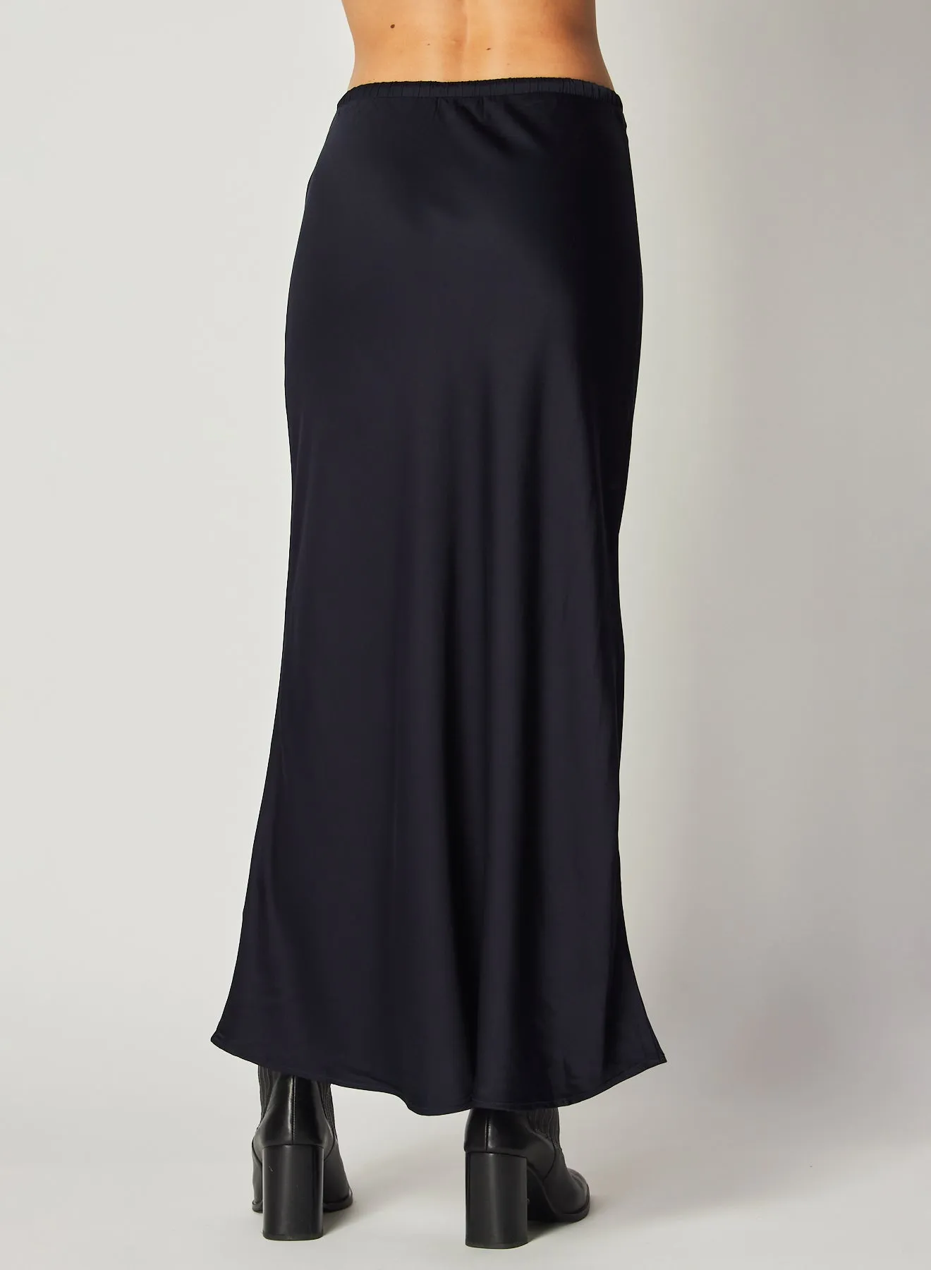 Bias Skirt with Tie - Navy Eclipse