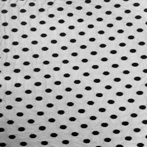 Black Flocked Polka Dot Mesh Fabric