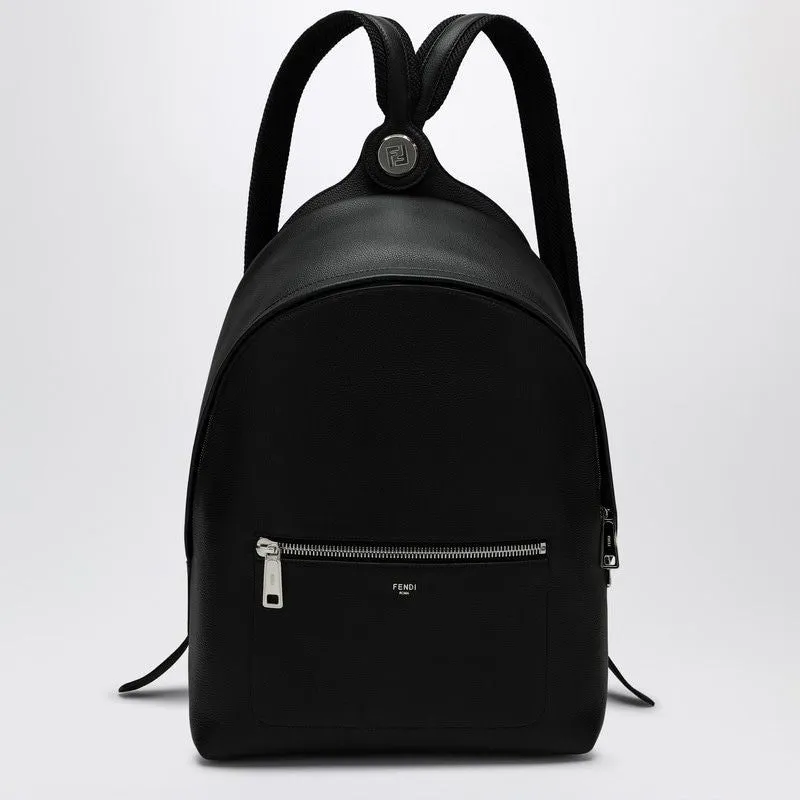 BLACK LEATHER CHIODO MEDIUM BACKPACK