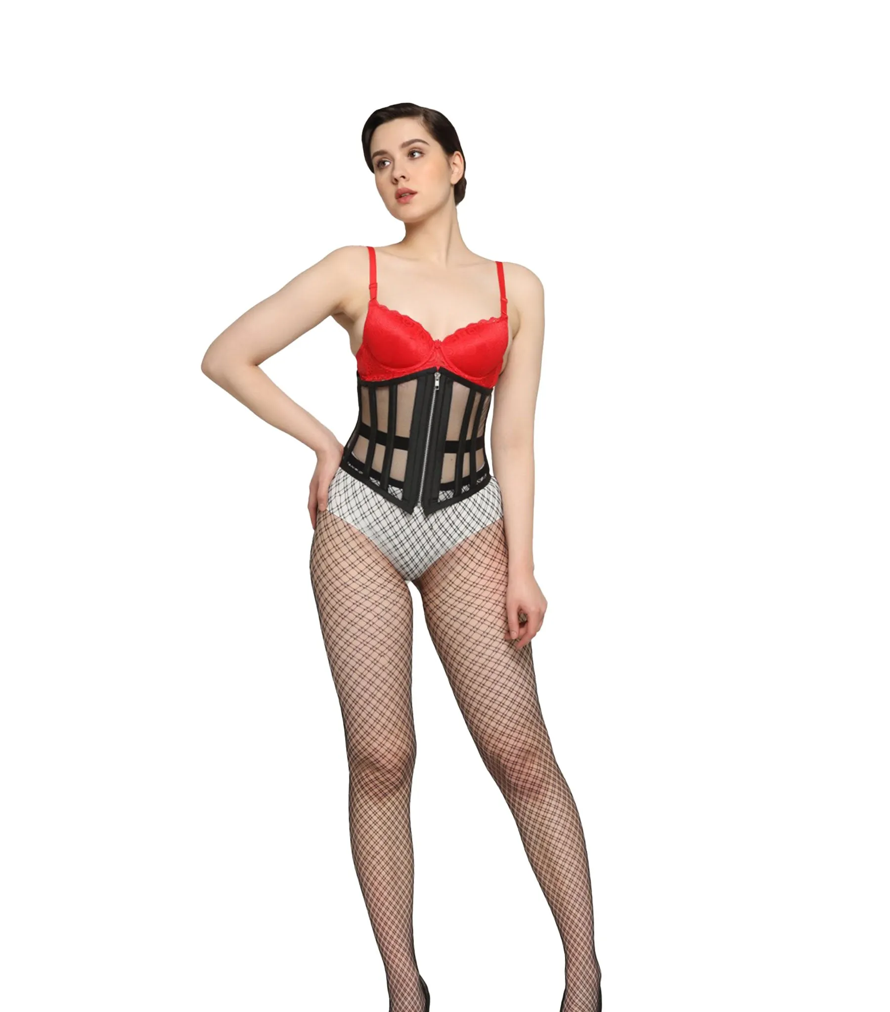 Black Mesh Underbust Corset