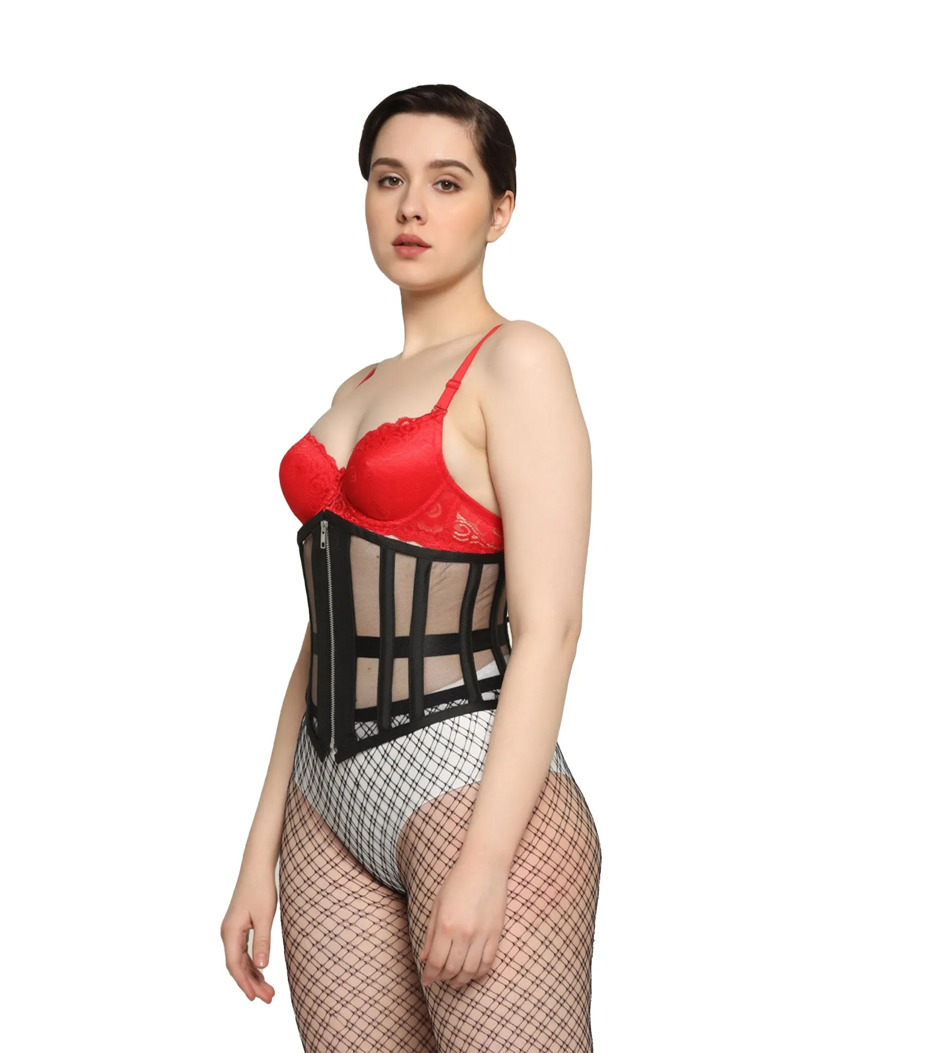 Black Mesh Underbust Corset