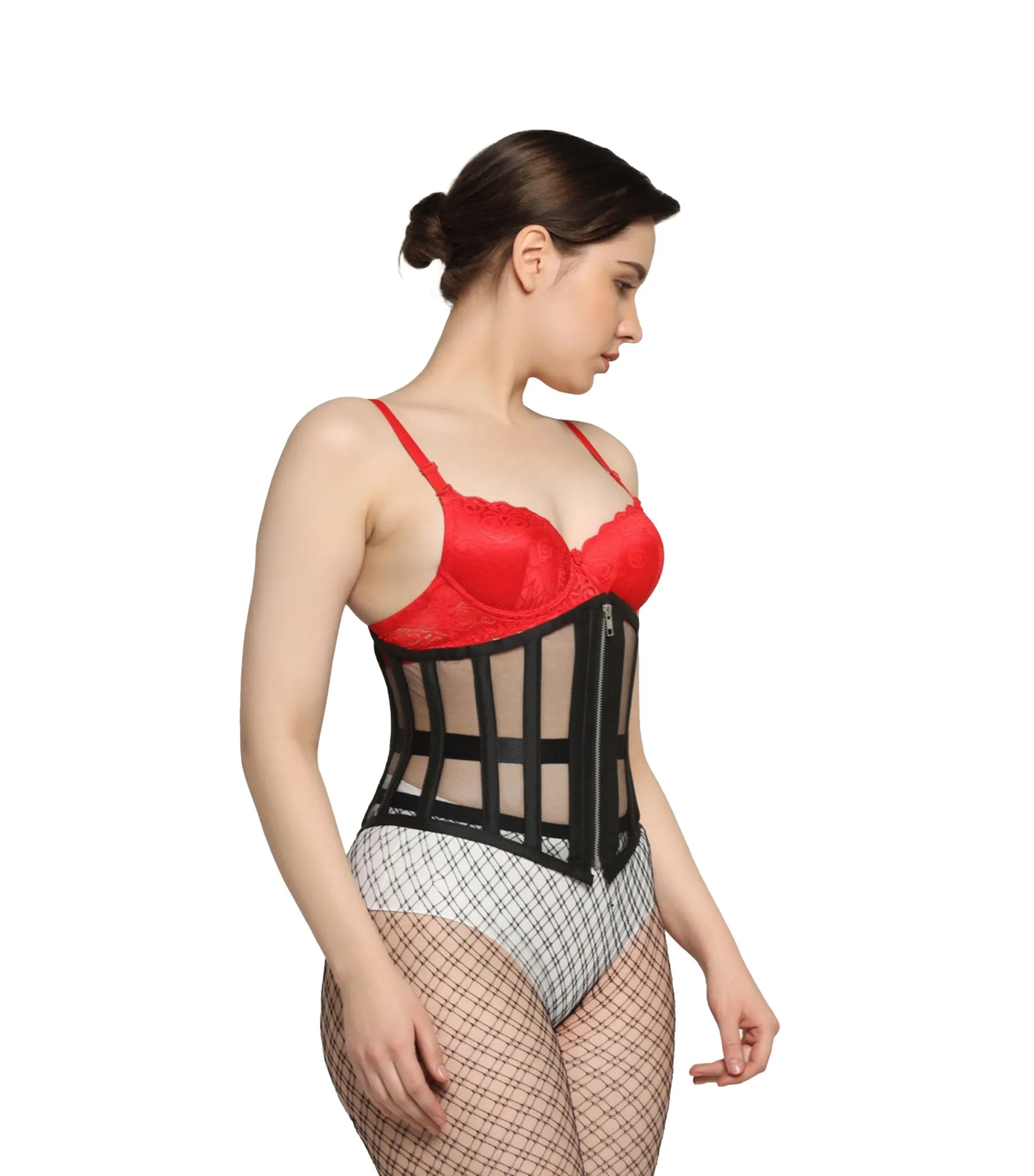 Black Mesh Underbust Corset