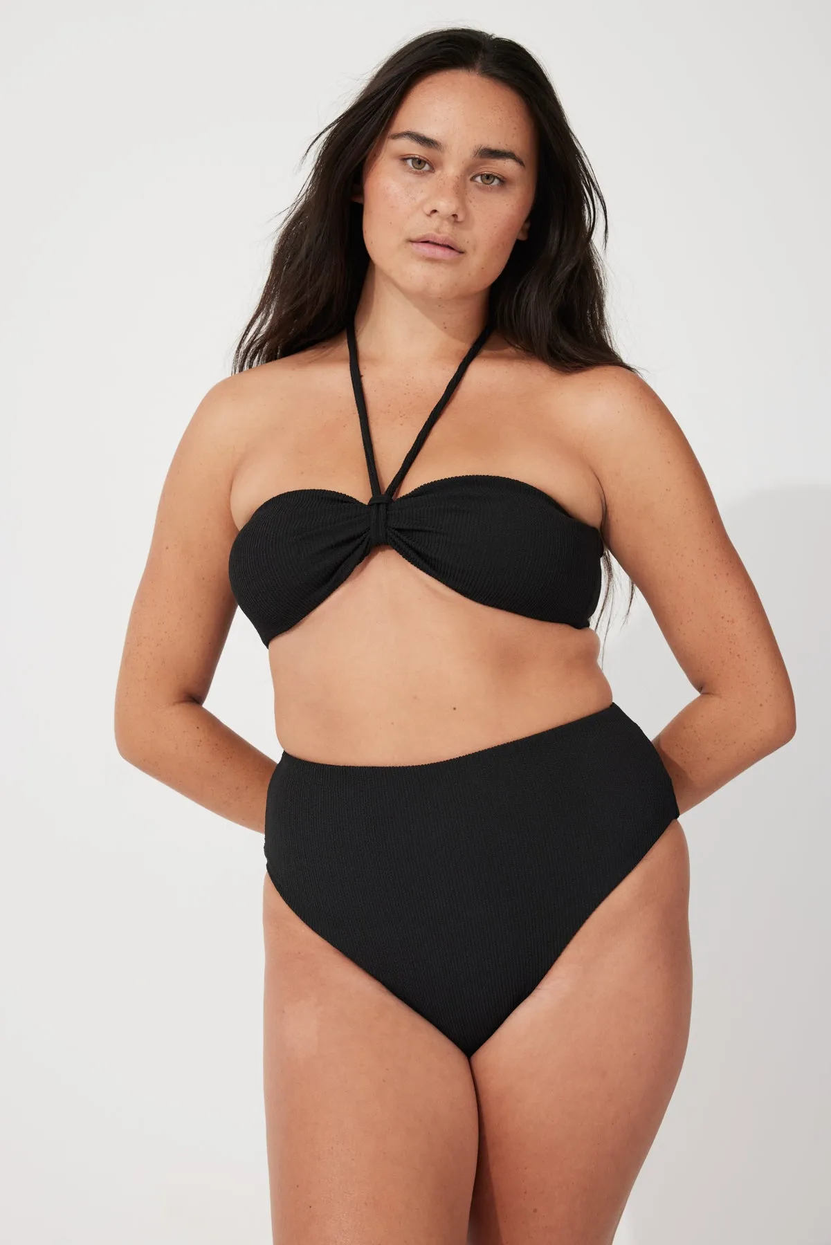 Black Textured Bandeau