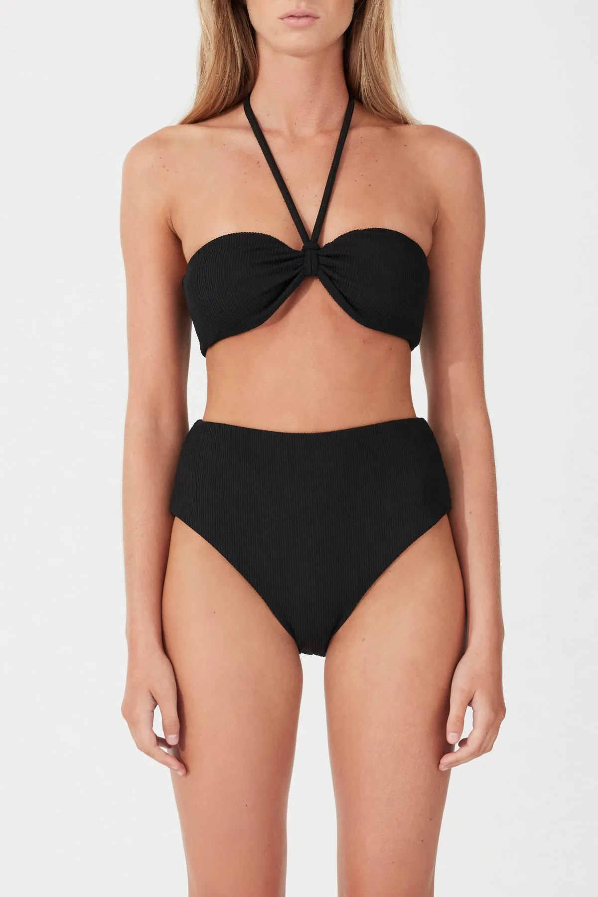Black Textured Bandeau