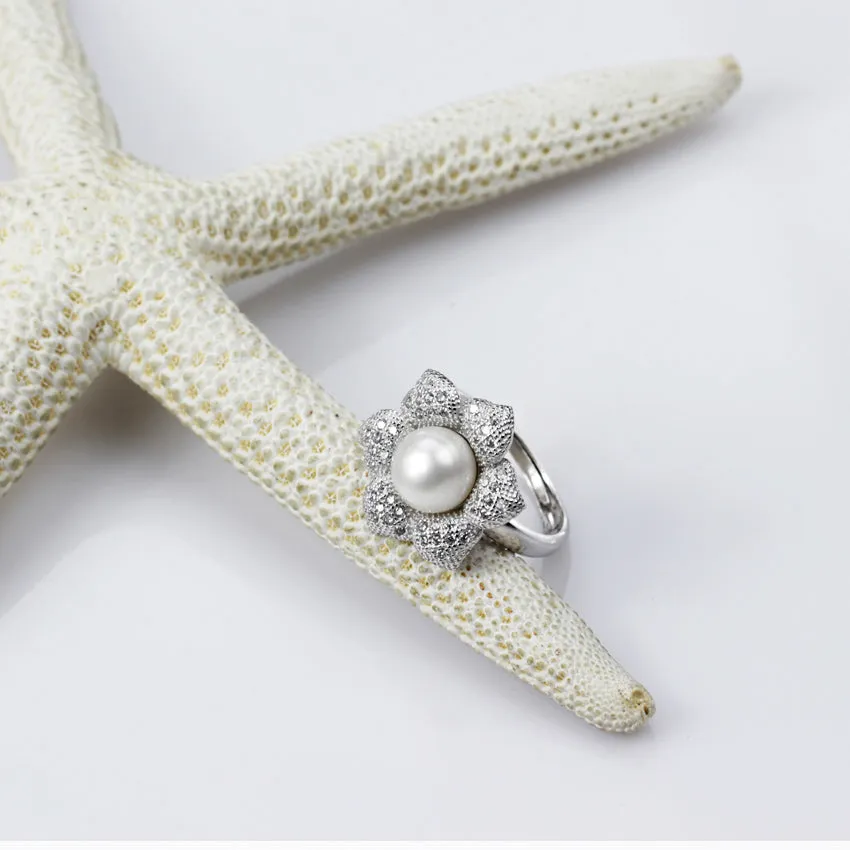 Blooming Flower Pearl Ring