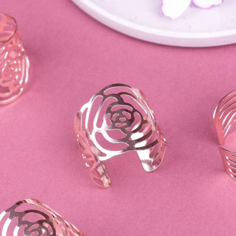 Blossom Rose Gold Napkin Rings (Set of 6)