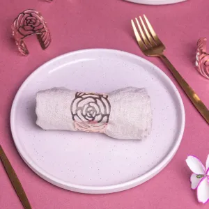Blossom Rose Gold Napkin Rings (Set of 6)