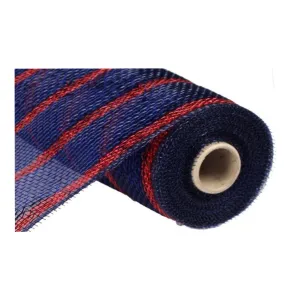 blue deluxe metallic red stripe poly mesh