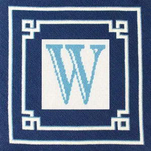 Blue Greek Key Pillow