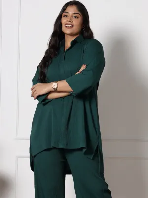 BottleGreen Textured ShirtTop