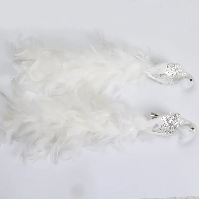 Bulk Christamas Ornaments Artificial Peacock Natural Feather Crafts for Xmas Tree Decor Wholesale