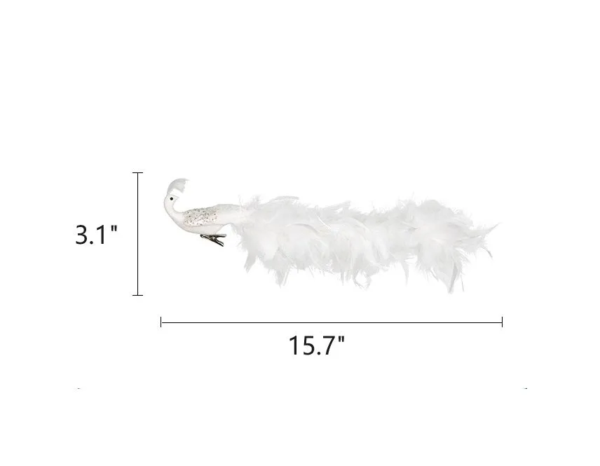 Bulk Christamas Ornaments Artificial Peacock Natural Feather Crafts for Xmas Tree Decor Wholesale