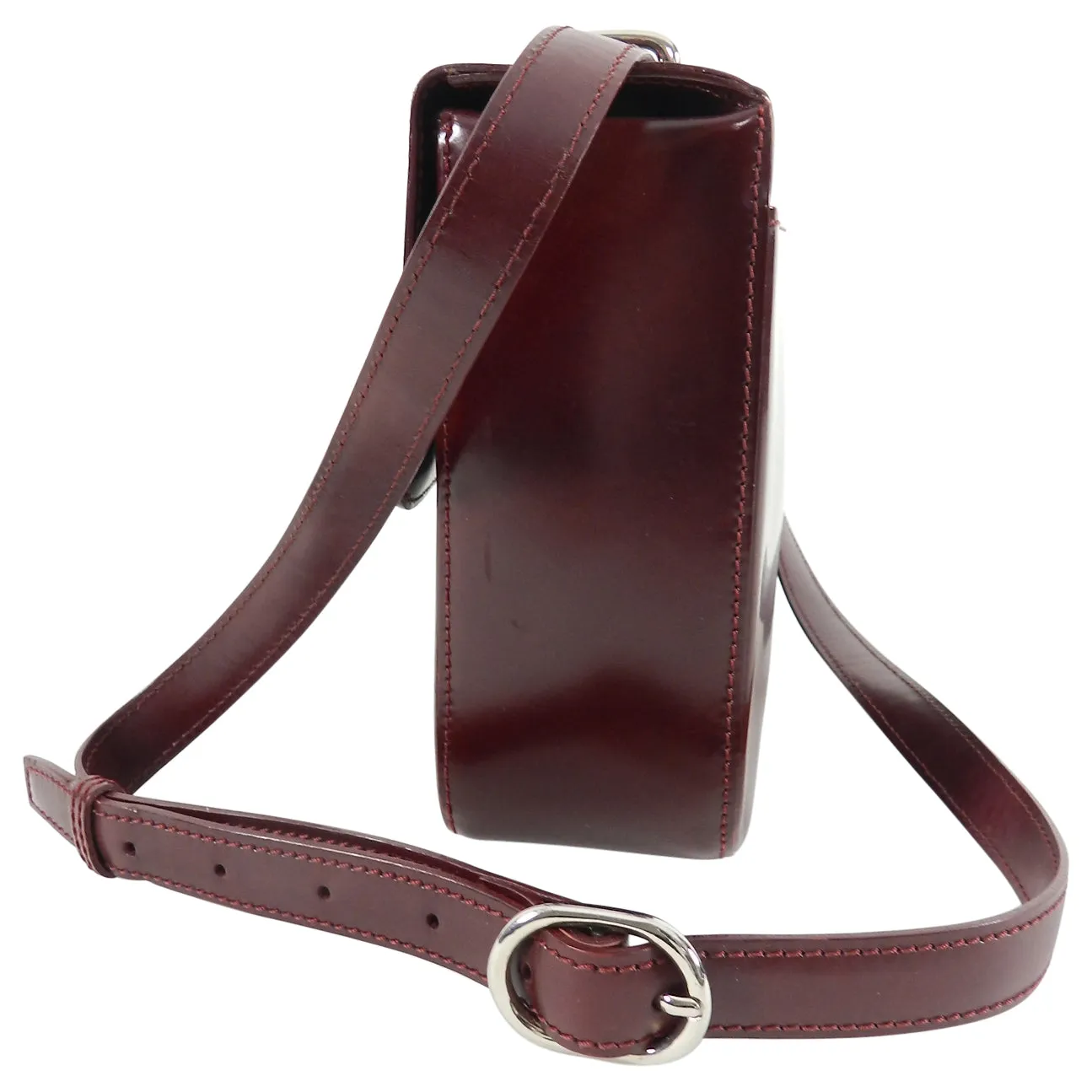 Cartier Panthere Burgundy Structured Shoulder Bag