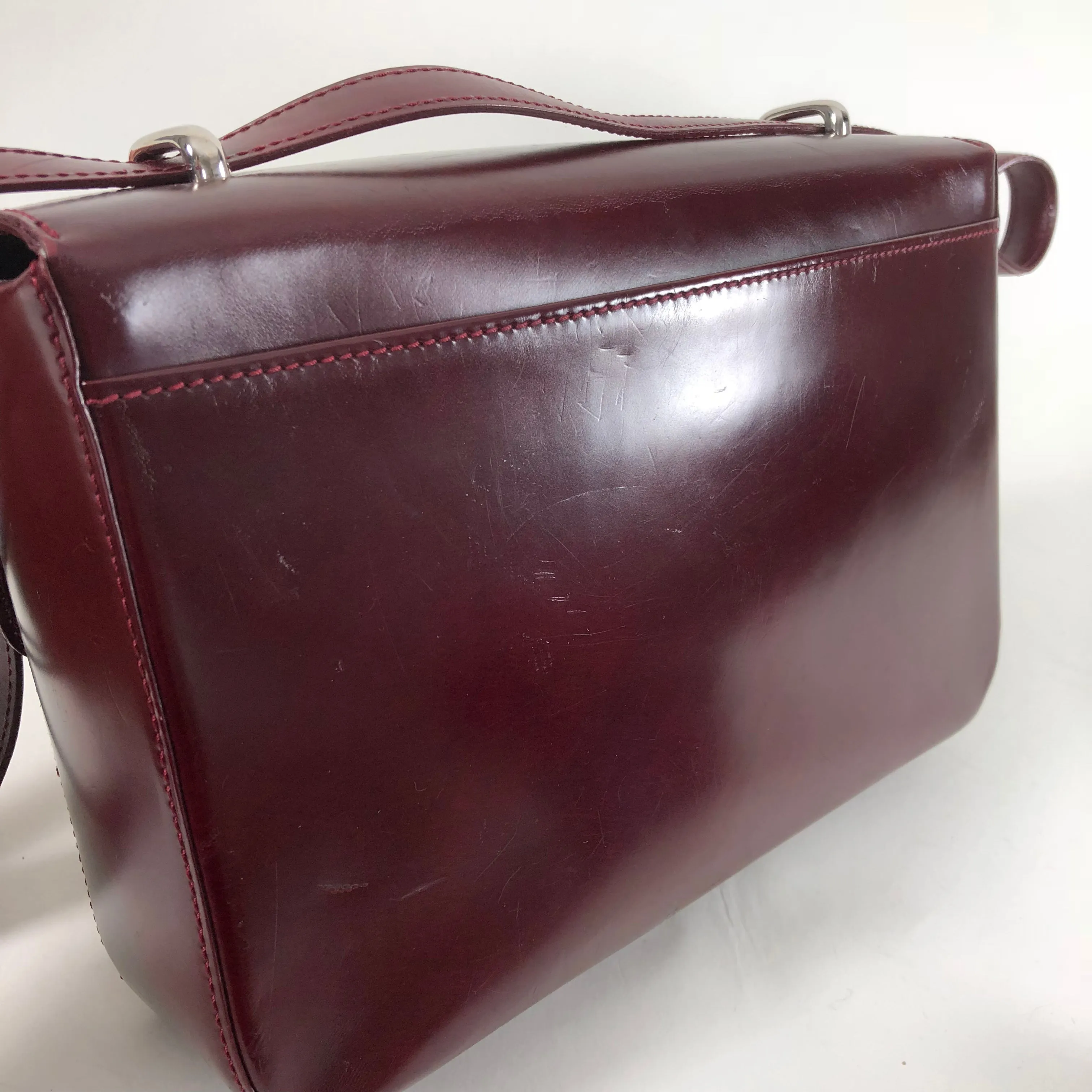 Cartier Panthere Burgundy Structured Shoulder Bag