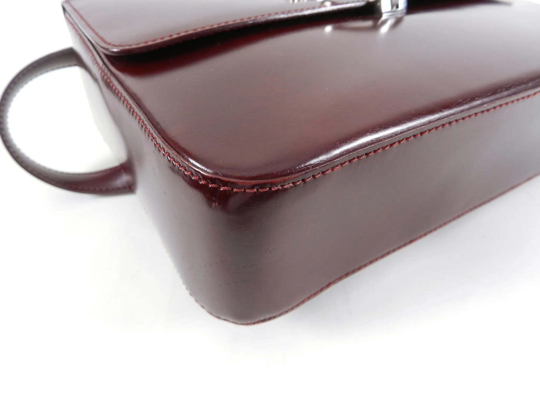 Cartier Panthere Burgundy Structured Shoulder Bag