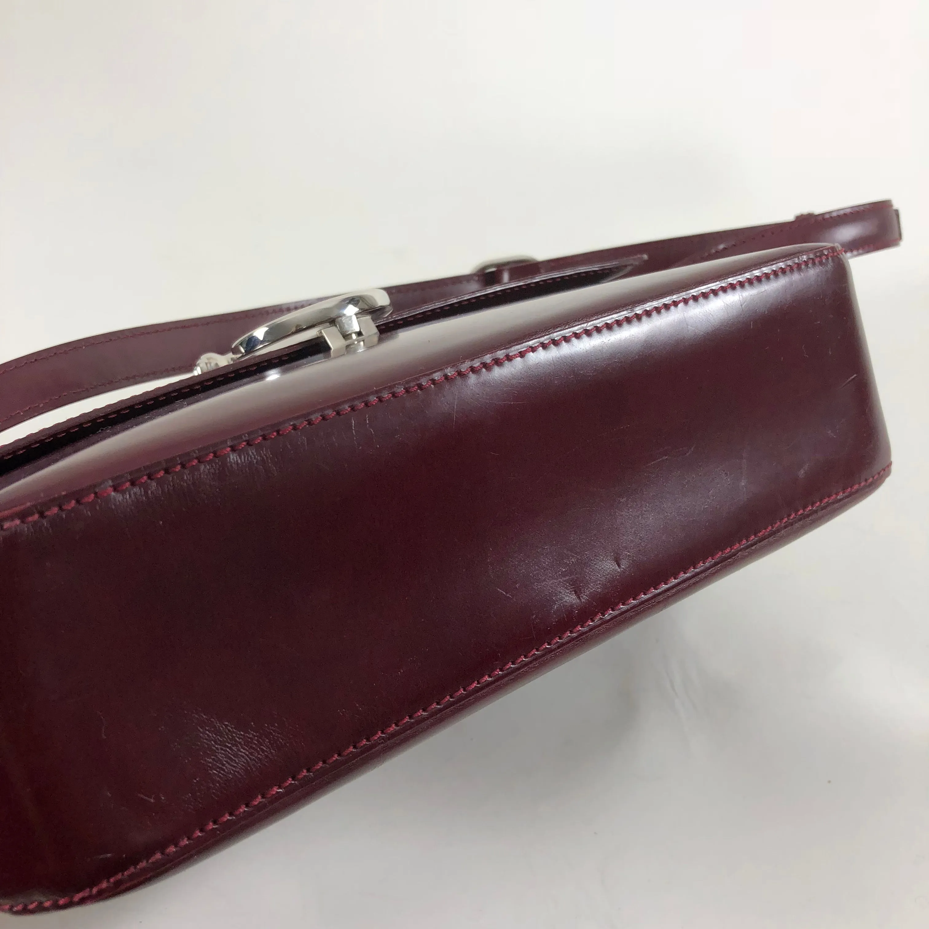 Cartier Panthere Burgundy Structured Shoulder Bag