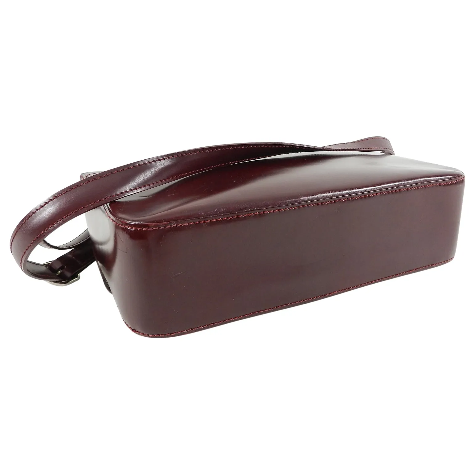 Cartier Panthere Burgundy Structured Shoulder Bag