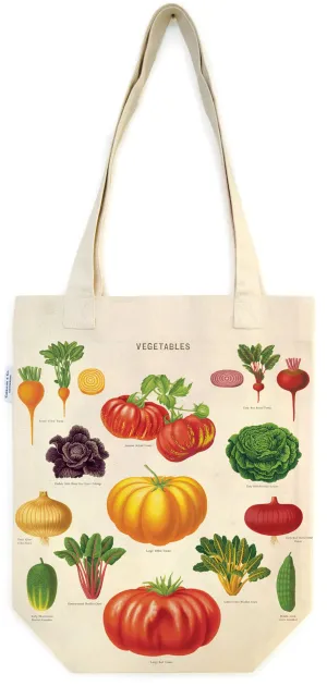 Cavallini - 100% Natural Cotton Vintage Tote Bag - 33x40.5cms - Garden Vegetables