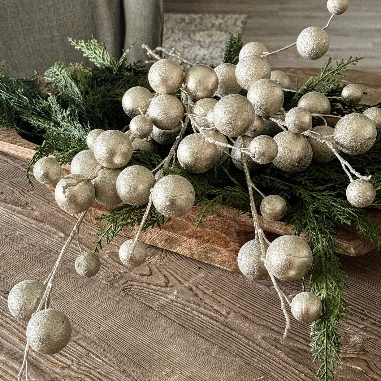 Champagne Metallic Ball Spray 36"- Set of Three or Set of Six