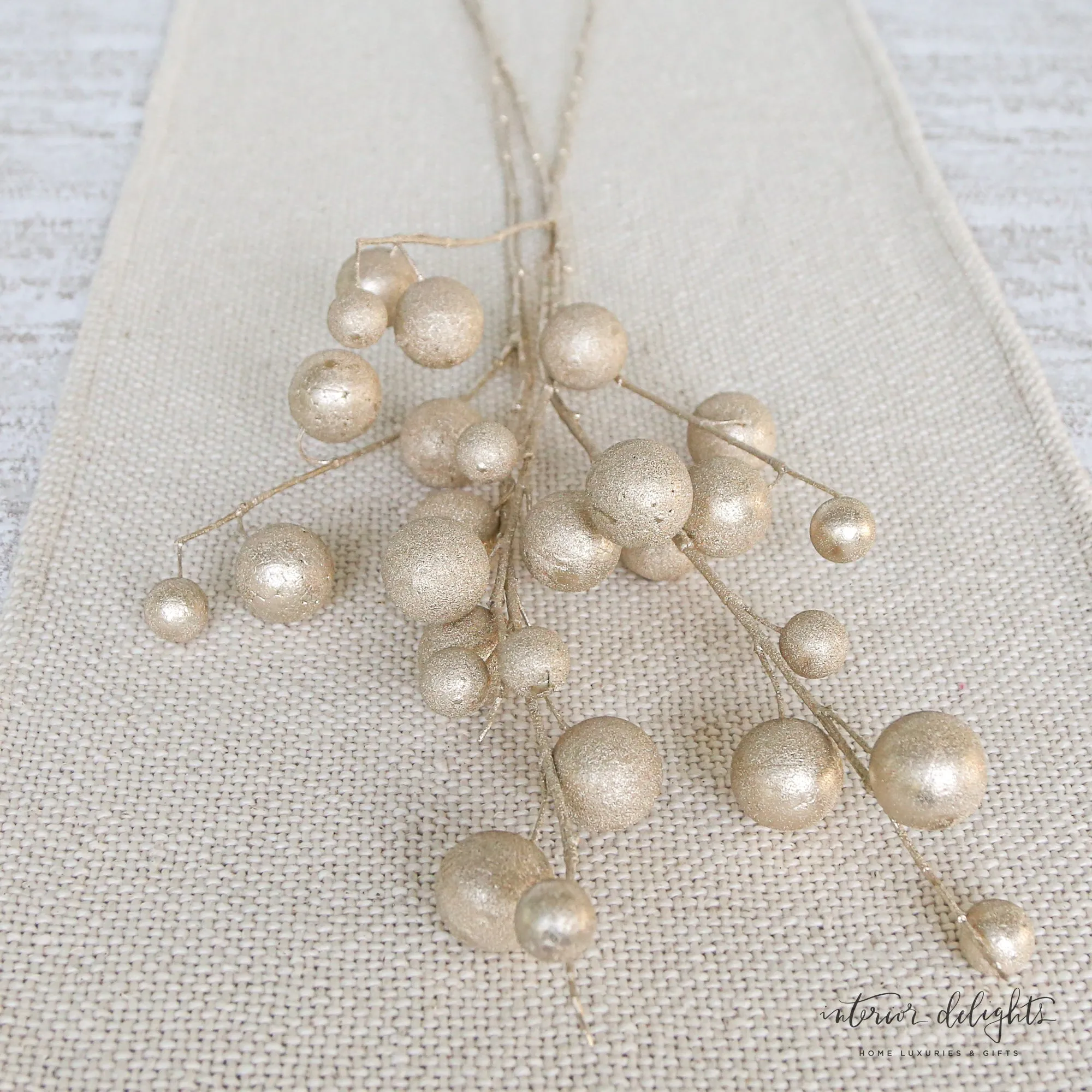 Champagne Metallic Ball Spray 36"- Set of Three or Set of Six