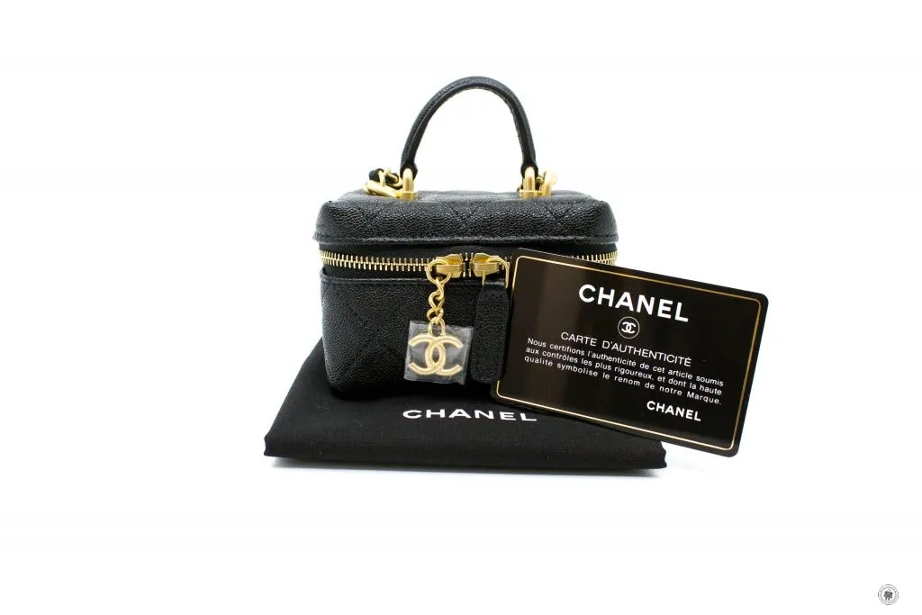 Chanel AP2194 B05722 Small Vanity With Chain Black   94305 Caviar Shoulder Bags Gbhw