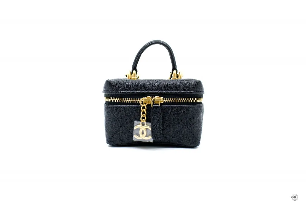Chanel AP2194 B05722 Small Vanity With Chain Black   94305 Caviar Shoulder Bags Gbhw