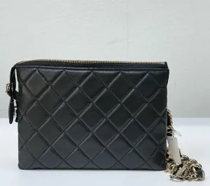 Chanel Coco Charms Quilted Pouch Bag Black