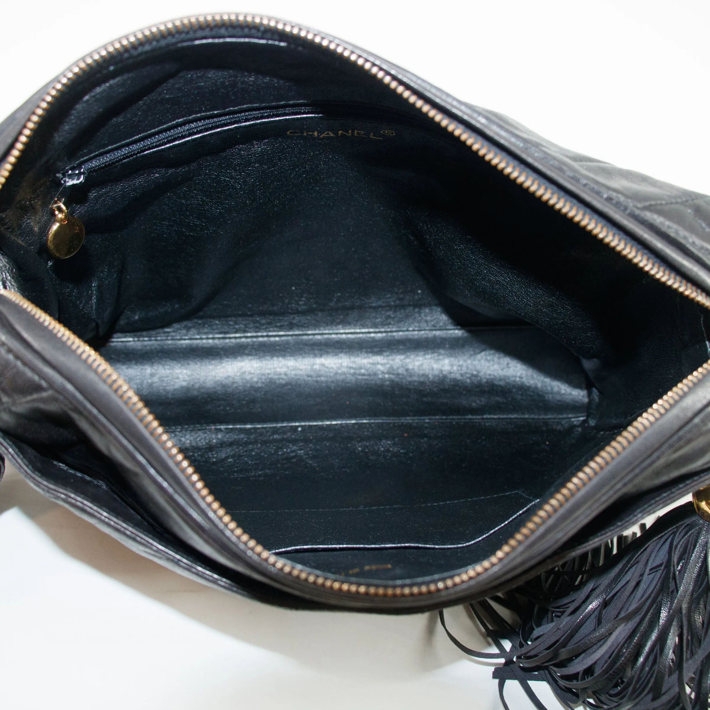 Chanel Vintage Diamond CC Camera Bag Chevron Lambskin Black 3 Series  #2615