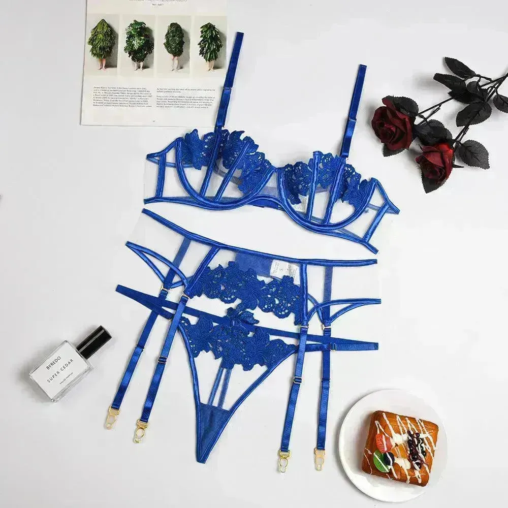 Charming Thong Flower Embroidery Charming Lingerie