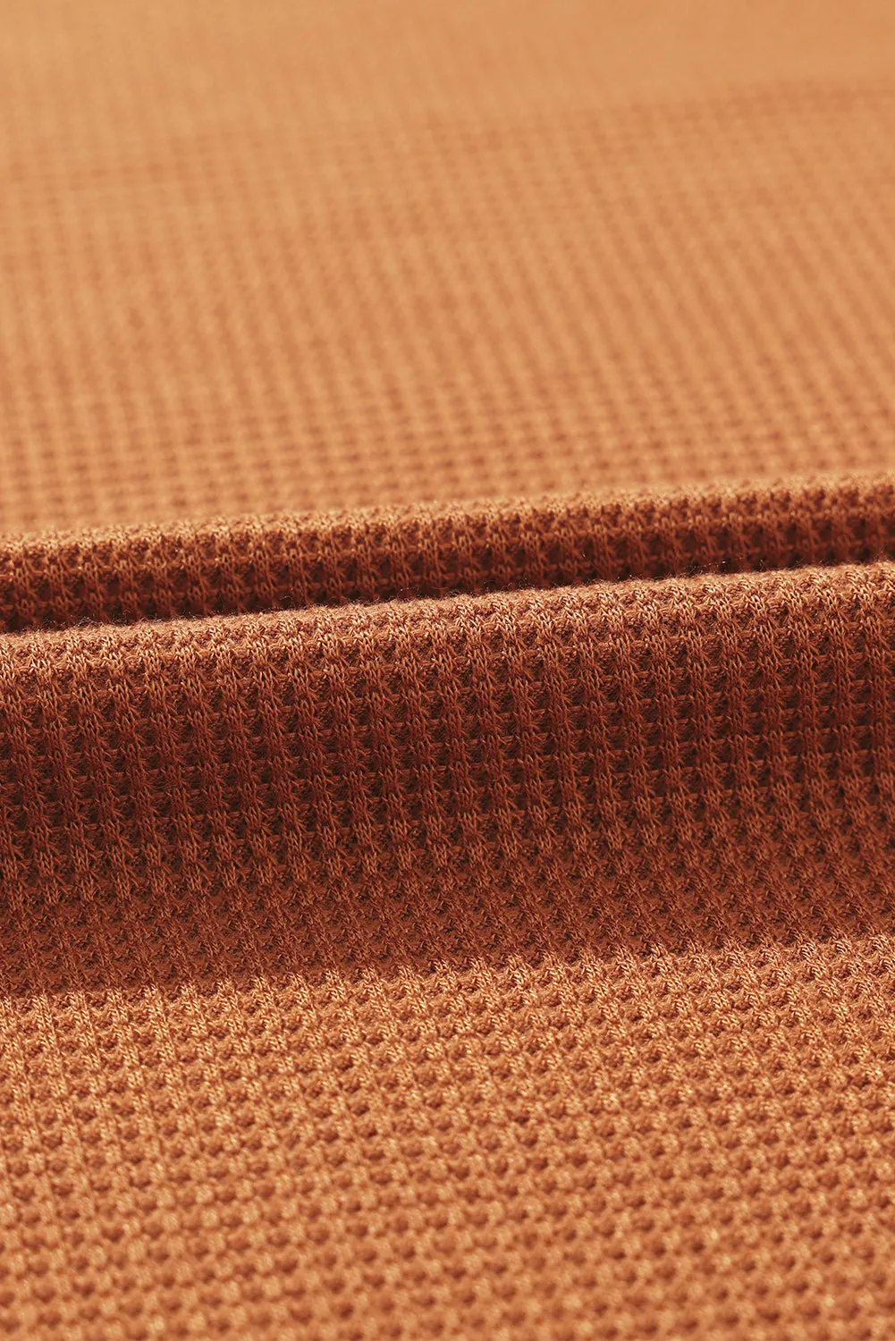 Chestnut Exposed Seam Detail Plus Size Textured Top
