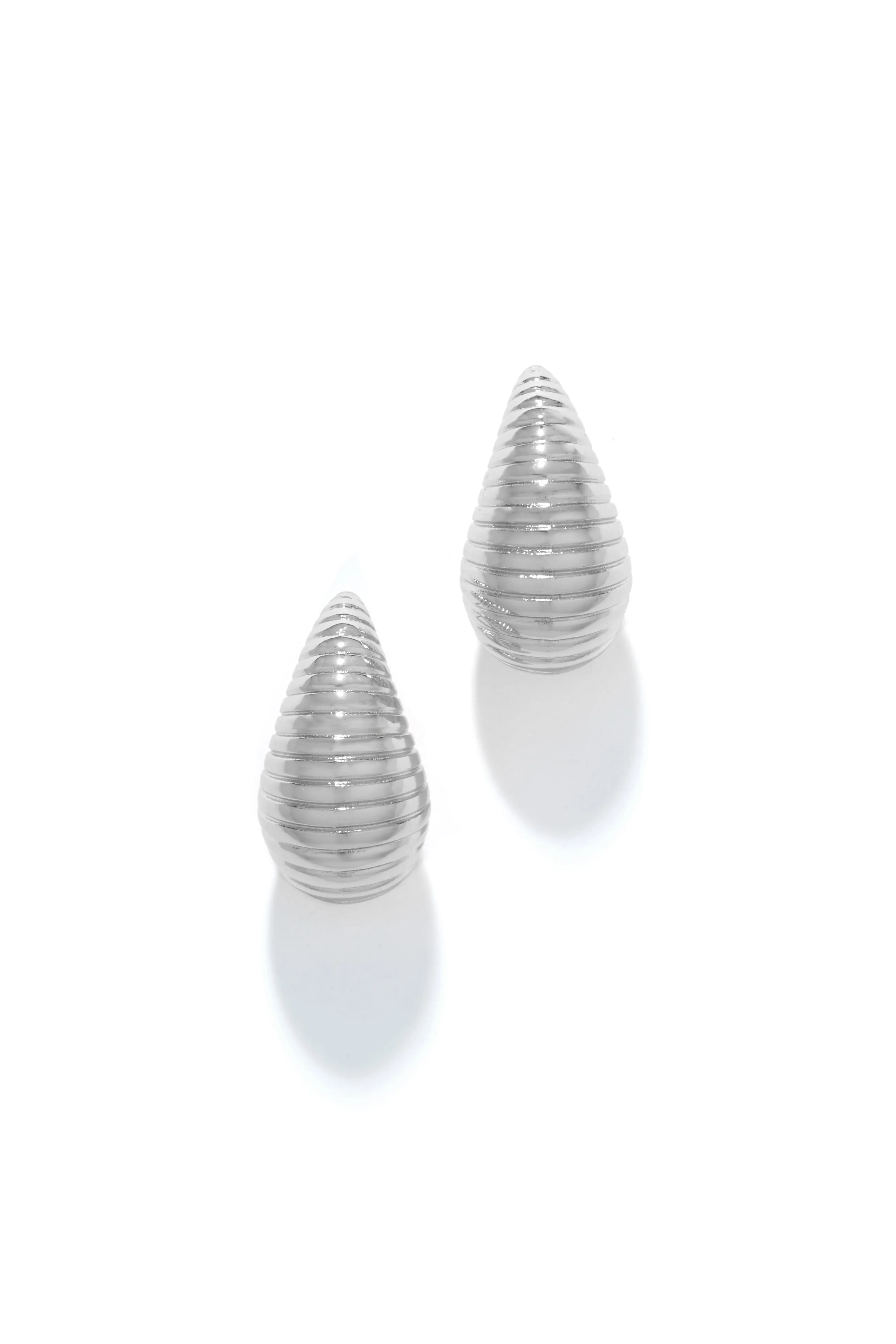 Chiara Textured Drop Earring - Silver