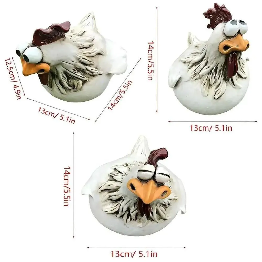 ChickChuckle Skulpturen - Keramische Hühnerfiguren für Garten und Zaun