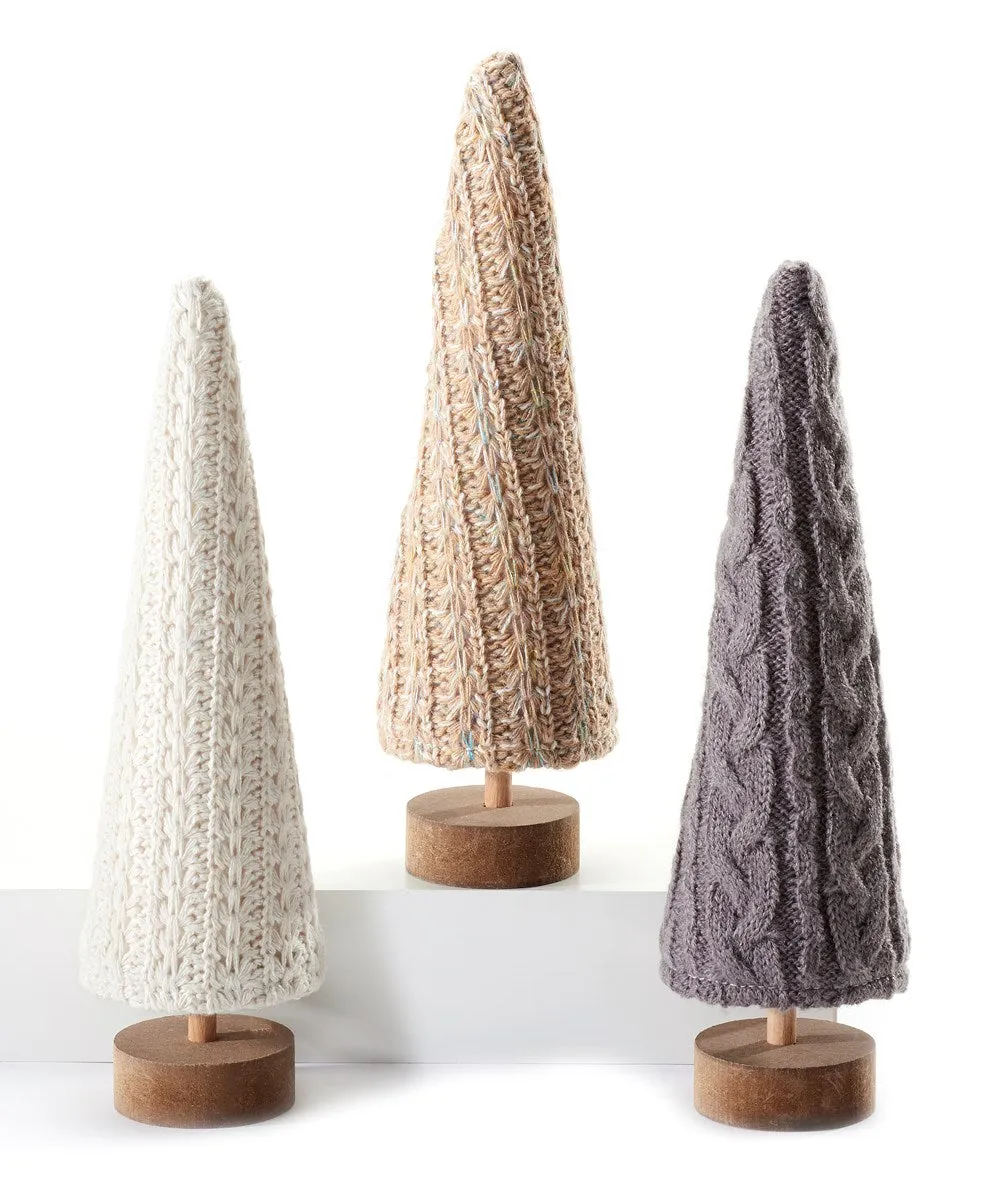 Christmas Cable Knit Decor Trees