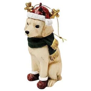 Christmas Dog with Antlers Hanging Decoration